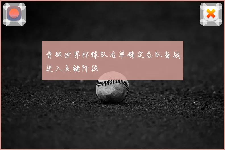 晋级世界杯球队名单确定各队备战进入关键阶段